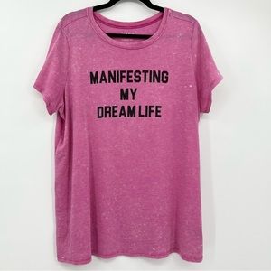 Torrid Pink Tie Dye Dream Life Tee 1X